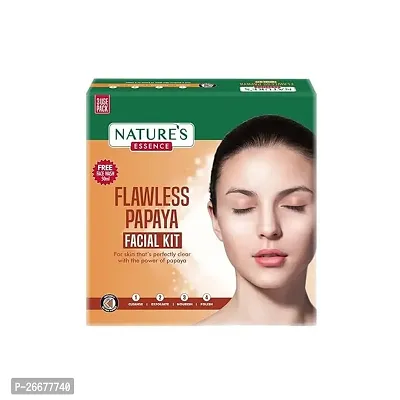 NATURES ESSENCE Flawless Papaya Facial Kit, 60gm + 50ml Weight - 60gm + 50ml