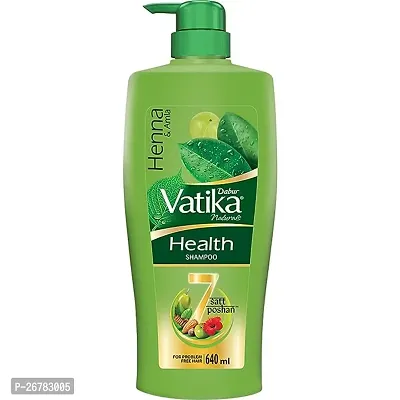 Dabur Vatika Health Shampoo - 640ml | With 7 natural ingredients | For Smooth, Shiny  Nourished Hair | Repairs Hair damage, Controls Frizz | For All Hair Types | Goodness of Henna  Amla-thumb0