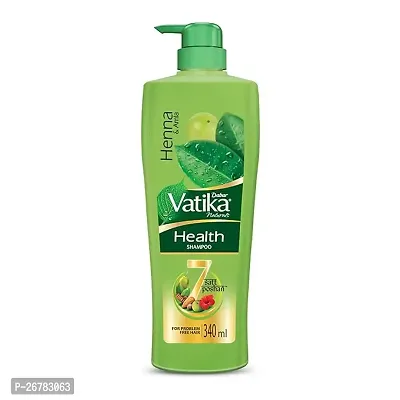 DABUR Vatika Health Shampoo, 340ml With 7 Natural Ingredients For Smooth, Shiny  Nourished Hair, Repairs Hair dDamage, Controls Frizz For All Hair Type With Goodness Of Henna  Amla