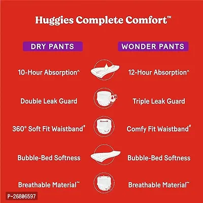 Huggies Complete Comfort Dry Pants Medium (M) Size Baby Diaper Pants, 26 count, with 5 in 1 Comfort-thumb3