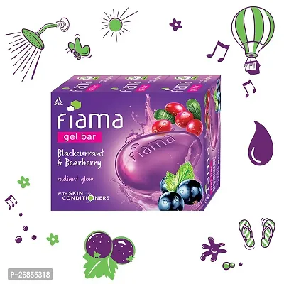 Fiama Gel Bar Blackcurrant And Bearberry for Radiant Glowing Skin, With Skin Conditioners, 125g soap (Pack Of 3)-thumb3