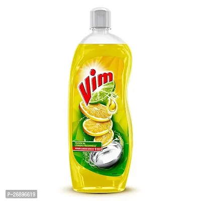 Vim Dishwash Liquid Gel Lemon, With Lemon Fragrance, Leaves No Residue, Grease Cleaner For All Utensils, 750 ml Bottle-thumb0