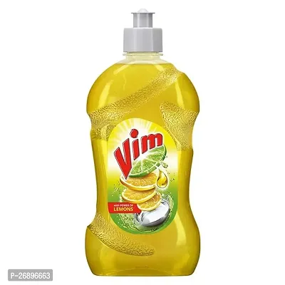 Vim Dishwash Liquid Gel Lemon, With Lemon Fragrance, Leaves No Residue, Grease Cleaner For All Utensils, 500 ml Bottle