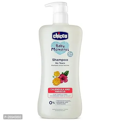 Chicco Baby Moments Shampoo for Tear-Free Bath times, New Advanced formula with Natural Ingredients, Suitable for babyrsquo;s tangle Free, smooth hair, No Phenoxyethanol and Parabens (500ml)-thumb0