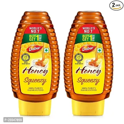 Dabur Honey Squeezy Pack ndash; 800g (400gx2, Pack of 2) | 100% Pure | World's No.1 Honey Brand with No Sugar Adulteration-thumb0