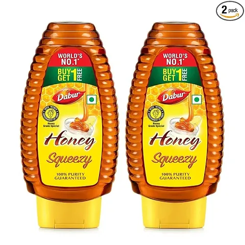 Dabur Honey Squeezy Pack ndash; 800g (400gx2, Pack of 2) | 100% Pure | World's No.1 Honey Brand with No Sugar Adulteration