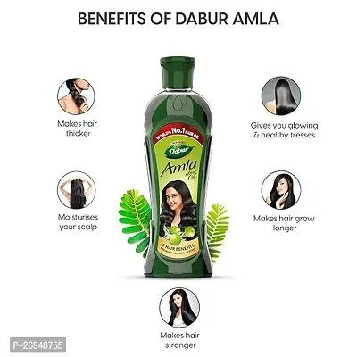 Dabur Amla Hair Oil - 450 ml | For Strong, Long and Thick hair | Nourishes Scalp | Controls Hair Fall, Strengthens Hair  Promotes Hair Growth-thumb3
