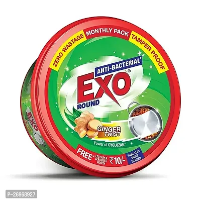 Exo Round Dishwash Bar 500G With Exo Super Scrubber Free Complete Dishwashing Solution With Anti-Bacterial Efficacy  Goodness Of Ginger Remove Tough Grime Stains With Ease.-thumb0