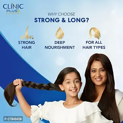 Clinic Plus Strong  Long Shampoo 355Ml, With Milk Proteins  Multivitamins For Healthy And Long Hair - Strengthening Shampoo For Hair Growth-thumb2