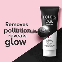 Pondrsquo;s Pure Detox, Facewash, 200g, for Fresh, Glowing Skin, with Activated Charcoal, Daily Exfoliating  Brightening Cleanser, Pollution Clear Face Wash-thumb1