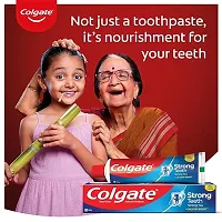 Colgate Strong Teeth, 300g with Free Toothbrush, Indiarsquo;s No: 1 Toothpaste Brand, Calcium-boost for 2X Stronger Teeth, Prevents cavities, Whitens Teeth, Freshens Breath-thumb4