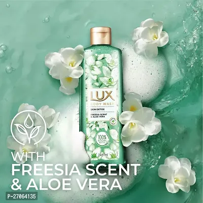 LUX Shower Gel, Freesia Scent  Aloe Vera Bodywash, Skin Cleanser With Long Lasting Fragrance, Paraben Free, 245 ml-thumb5