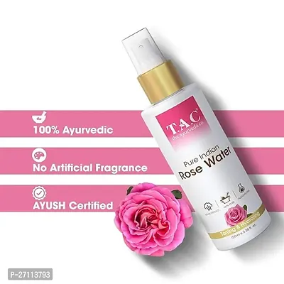 TAC - The Ayurveda Co. Pure Indian Rose Water For Toning  Hydration, Alcohol Free, 100% Ayurvedic, for Women  Men, All Skin Types, 100ml-thumb5