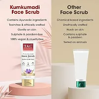 TAC - The Ayurveda Co. 7% Kumkumadi Face Scrub for Glowing  Radiant Skin for Tan Removal, Exfoliation  Blackheads Removal with Natural Walnut Shell Granules - Gentle Deep Scrubbing for Women  Men,-thumb1