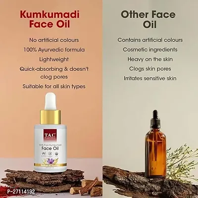 TAC - The Ayurveda Co. 100% Pure Kumkumadi Tailam Face Oil for Pigmentation, Saffron for Glowing  Radiant Skin, for Men  Women - 20Ml-thumb3