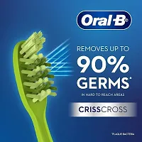 Oral-B Criss Cross Adult Manual Toothbrush With Neem Extract, Medium (Green,Buy 2 Get 2 Free)-thumb3