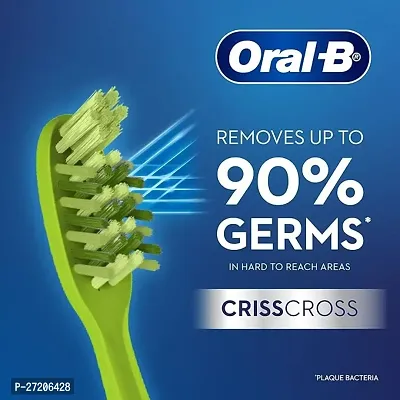 Oral-B Criss Cross Adult Manual Toothbrush With Neem Extract, Medium (Green,Buy 2 Get 2 Free)-thumb4