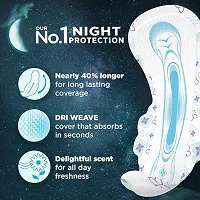 Whisper Bindazzz Night Sanitary Pads|10 Thick Pads|XXXL|upto 0% Leaks|Suitable for Heavy Flow|75% Longer  Wider back|Comfortable Cushiony soft wings|40 cm Long|With disposable wrap-thumb2