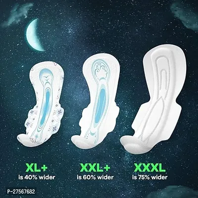 Whisper Bindazzz Night Sanitary Pads|Pack of 16 thin Pads|XXL+|upto 0% Leaks|60% Longer  Wider back|Dry top sheet|Long lasting coverage|Faster absorption|36 cm Long|With disposable wrap-thumb2