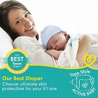 Pampers Active Baby Tape Style Baby Diapers, New Born/Extra Small (NB/XS) Size, 24 Count, (pack of 2) Adjustable Fit with 5 star skin protection, Up to 5kg Diapers-thumb1