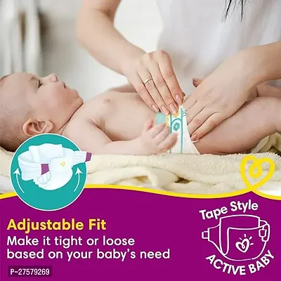 Pampers Active Baby Tape Style Diapers, Large (L) Size, 78 Count, Adjustable Fit with 5 star skin protection, 9-14kg Diapers-thumb2