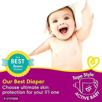 Pampers Active Baby Tape Style Diapers, Large (L) Size, 78 Count, Adjustable Fit with 5 star skin protection, 9-14kg Diapers-thumb5