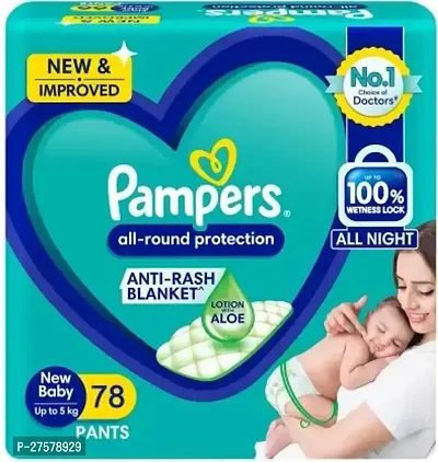 Pampers All round Protection Pants, Small size baby diapers (S), 78 Count, Anti Rash diapers, Lotion with Aloe Vera