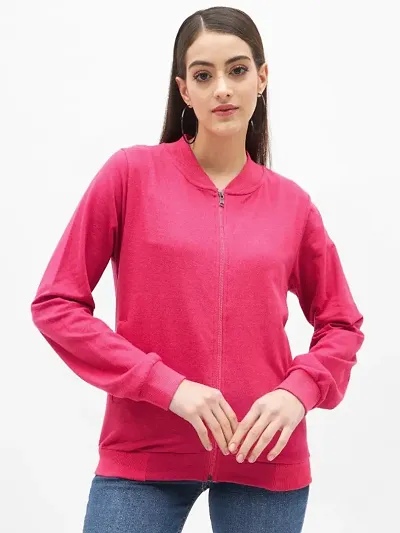 Stylish Fleece Solid Sweatshirts For Women