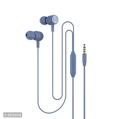 Stylish Blue Wired - 3.5 MM Single Pin Headphones-thumb0