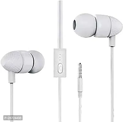 Stylish White Wired - 3.5 MM Single Pin Headphones-thumb0