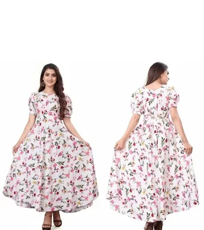 Floral Flared Maxi Dress For Women