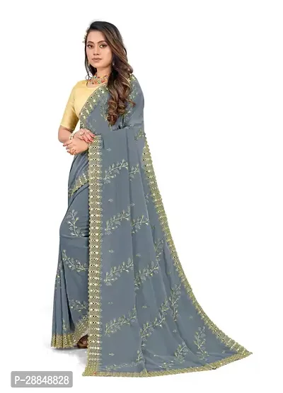 Beautiful Silk Blend Saree With Blouse Piece For Women