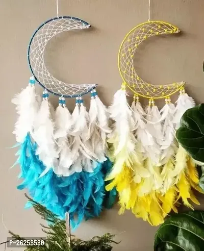 Stylish Fabric Multicoloured Dream Catchers For Home Decoration Pack Of 2