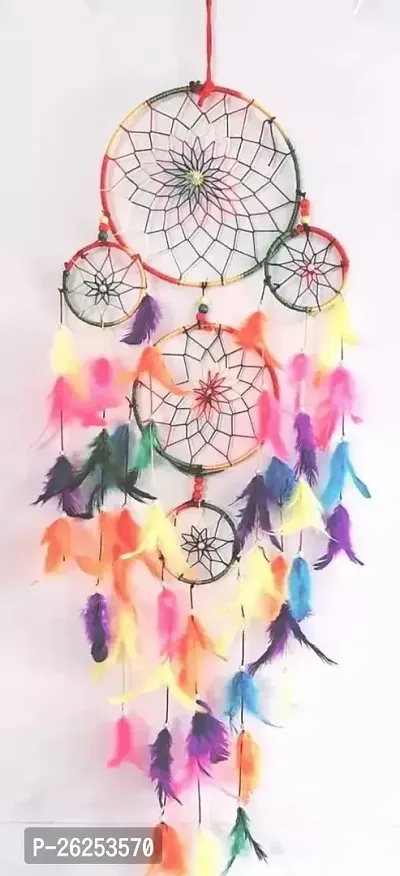 Stylish Fabric Multicoloured Dream Catchers For Home Decoration-thumb0