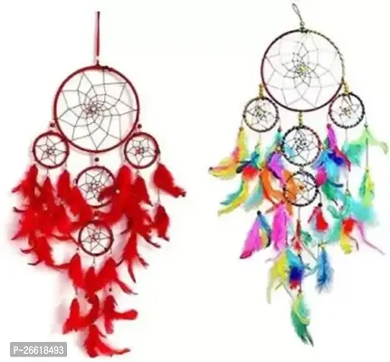 UVID ART AND CRAFT SUPPLIES Feather Dream Catcher  (25 inch, Multicolor)
