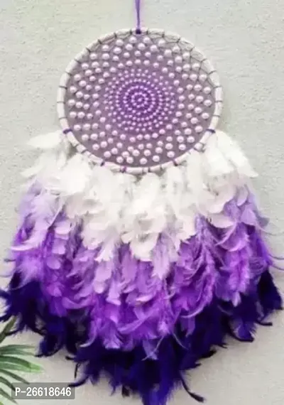 UVID ART AND CRAFT SUPPLIES Feather Dream Catcher  (25 inch, Purple)