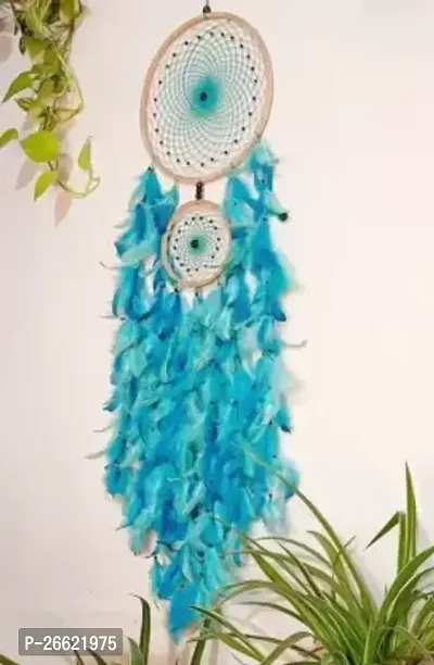 UVID ART AND CRAFT SUPPLIES Feather Dream Catcher  (25 inch, Blue)-thumb0