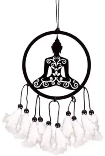 UVID ART AND CRAFT SUPPLIES Feather Dream Catcher  (20 inch, White)