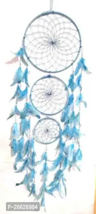 UVID ART AND CRAFT SUPPLIES Feather Dream Catcher  (30 inch, Blue)