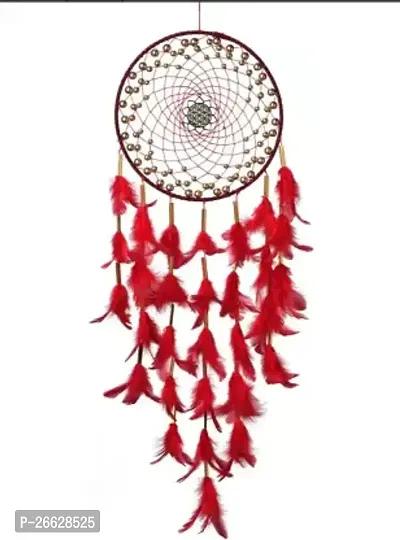 UVID ART AND CRAFT SUPPLIES Feather Dream Catcher  (25 inch, Red)