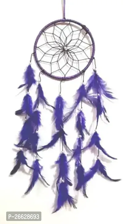 UVID ART AND CRAFT SUPPLIES Feather Dream Catcher  (20 inch, Purple)