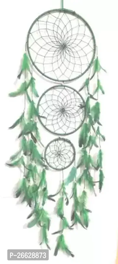 UVID ART AND CRAFT SUPPLIES Feather Dream Catcher  (30 inch, Green)