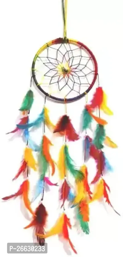 UVID ART AND CRAFT SUPPLIES Feather Dream Catcher  (15 inch, Multicolor)-thumb0