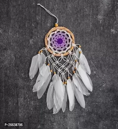 UVID ART AND CRAFT SUPPLIES Feather Dream Catcher  (15 inch, White)-thumb0