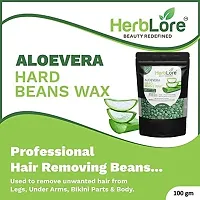 HerbLore Hard Hair Body Wax Beans - Best for Painless Hair Removal, Waxing for Face, Eyebrow, Back, Chest, Bikini Areas, Legs Easily At Home - 100 Grams (Aloevera)-thumb4