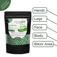 HerbLore Hard Hair Body Wax Beans - Best for Painless Hair Removal, Waxing for Face, Eyebrow, Back, Chest, Bikini Areas, Legs Easily At Home - 100 Grams (Aloevera)-thumb1