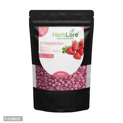 HerbLore Hard Hair Body Wax Beans - Strawberry + Charcoal Wax Beans (Combo Pack )-thumb2