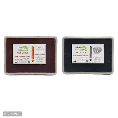 D Roots Red Wine Extract  Pomegranate Soap Base + Detox Charcoal Melt And Pour Soap Base