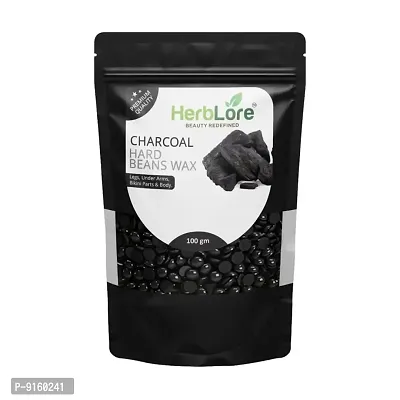 HerbLore Hard Hair Body Wax Beans - Chocolate + Charcoal Wax Beans (Combo Pack )-thumb2