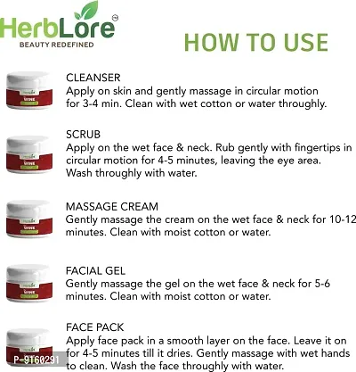 HerbLore Red Wine Facial Kit, 5-Pieces SkinCare Kit with DeepCleanser, Scrub, Nourishing Gel, Cream, FacePack for Radiant Complexion, Clean  Brighten, Skin Care Kit For Women, Girls  Men - 275 Grams-thumb4